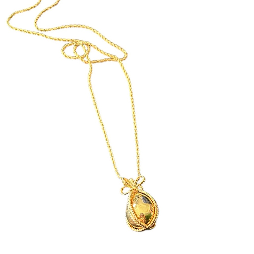Joan Rivers Gold Ribbon Egg necklace - Picture 3 of 3